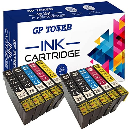 GP TONER 603XL Druckerpatronen Ersatz für Epson 603 Tintenpatronen für Epson Expression Home XP-3100 XP-4100 XP-2100 XP-2105 XP-3105 XP-4105 Workforce WF-2830 (4xSchwarz, 2xCyan, 2xMagenta, 2xGelb)