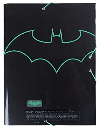 CERDÁ LIFE'S LITTLE MOMENTS - Carpeta Escolar Niño de Batman con 3 Solapas Flexibles, Cierre con Gomas Elásticas y Tapa Dura Idónea para Documentos A4 - Licencia Oficial DC (2700000256)
