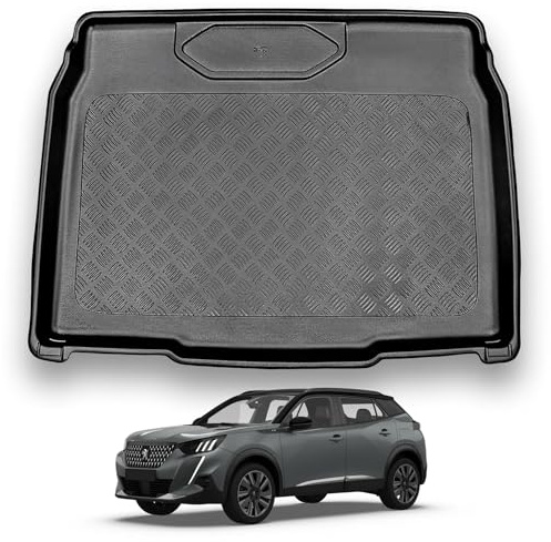 NOMAD Boot Liner Mat for Peugeot 2008 2020+ [Non-adjustable boot floor] | Tailored PE Car Boot Protector Tray, Waterproof Raised Edge Trunk Mat, Easy Clean Cargo Floor Liner