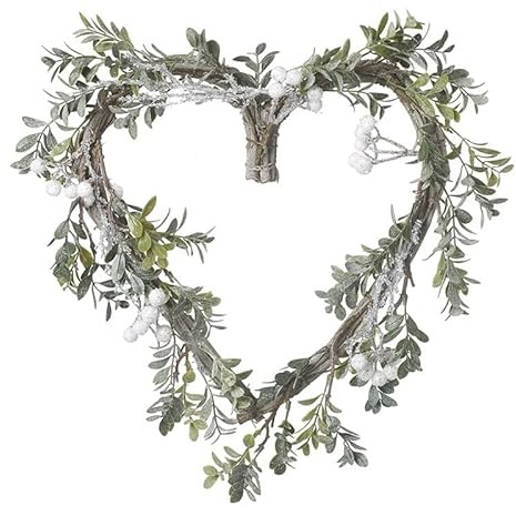 Heaven Sends Heart Shaped Mistletoe Christmas Wreath