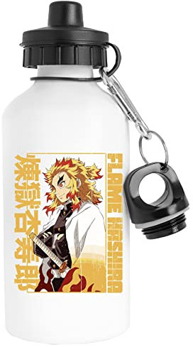 Kyôjuro Rengoku Bouteille d'eau Acier Inoxydable Voyageur Blanc Water Bottle Stainless Steel Traveller White