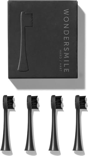 Wondersmile Ersatzbürsten Schallzahnbürste (Hard, Ultimate Black, 8er Pack) - Bürstenköpfe für Wondersmile Schallzahnbürste