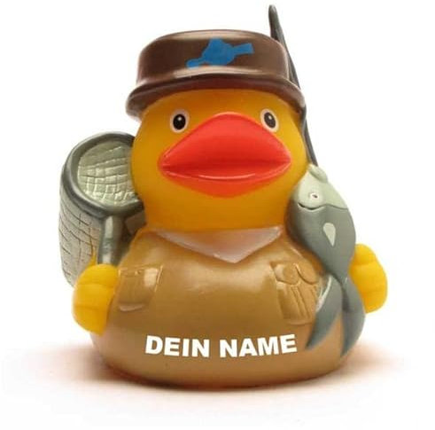 Badeente - personalisierbar (Angler Ente)