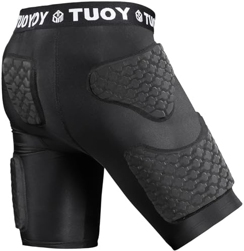 TUOYR Youth Padded Compression Short Football Girdle with Pads Hip Thigh Butt Tailbone Protector Pants Boys Protective for Snowboard Skate Ski Kockey Cycling Baseball Rugby