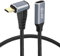 GELRHONR 100W USB C Cable, Right Angle, 90 Degree, Type C Male to Female, 10Gbps, 4K@60Hz, PD100W Fast Charging for Laptop, Tablet, Smartphone - 0.5M