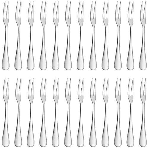 24-teiliges Mini-Dessertgabel-Set aus Edelstahl (SDF24) | 13 cm große Gabeln für Dessert-Früchte
