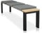 Lycce Bankauflage Klemmkissen 2 Leisten, Sitzkissen Kunstleder grau, Banktiefe 37 cm