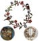 Türkranz Kranz Deko Ganzjährig,30 x 30 cm Rostfarbener Kranz Metallkranz mit Blätter Blumen und Vögelchen Motiv,Türkranz Metallring Frühling,Türschild Wandkranz,Landhaus Haustür Deko Anhänger