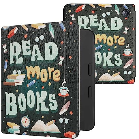 kwmobile Klapphülle kompatibel mit Tolino Vision 6 Hülle - eReader Case - Lies mehr Bücher Blau Gelb Grün