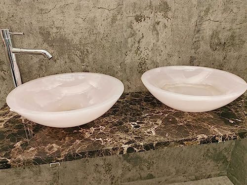 Lavabos de encimera de mármol ónix rosa grado de pureza A+ medida 43 cm foto real del lavabo lavabo lavabo baño encimera