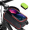 MixcMax Sacoche de Cadre Vélo, Support Téléphone Vélo Etanche avec Housse de Pluie, Sacoche Vélo VTT Grande Capacité Ecran Tactile Porte Téléphone Vélo pour Smartphone de Moins de 6,8