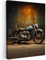MuchoWow© Impression sur Toile Photo Peinture 50x70 cm Tableau Decoration Murale Chambre Salon Maison Deco Cuisine Vintage - Moto - Bleu - Ancien - Garage
