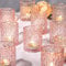 Azuritek 12pcs Rosa Teelichthalter, Teelichthalter Glas Kerzenständer Vintage Votivkerzenhalter Für Kerzen Deko Hochzeitsdeko Windlichter Tischdeko