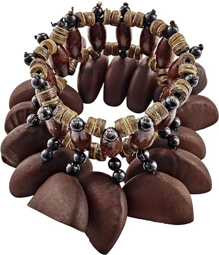 Sonic Energy Bendo Shaker à coquille de noix - Bracelet en caoutchouc - Instrument à effets sonores pour thérapie et percussion (SBB)