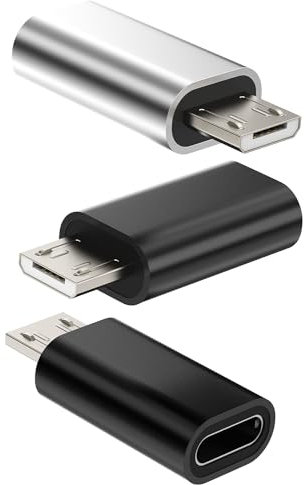 Lightning to Micro USB Adapter (3 Pack) Lightning Female Cable Micro USB Male Jack Converter Cables Plug Accessories Socket Compatible with Samsung Galaxy S7 Active Edge S6 Note5 Note4 Note3