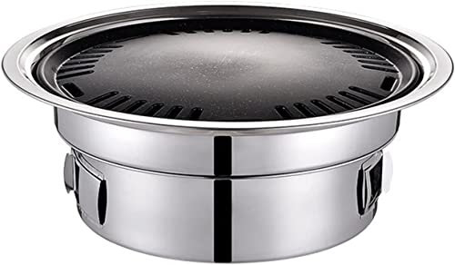 Gril à gaz en Acier Inoxydable Barbecue Domestique Rond antiadhésif Camping en Plein air Portable poêle à Charbon ustensiles de Cuisine