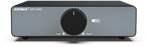 AIYIMA A07 MAX - Amplificatore Hifi a 2 canali, 300 W x 2 TPA3255 classe D, amplificatore da desktop monostereo a ponte 600 W con uscita da 3,5 mm per audio domestico, passivo, con alimentatore da 48