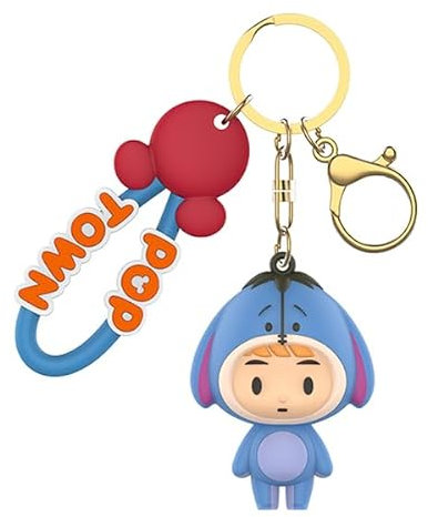 Disney Poptown-Serie Figur Schlüsselanhänger, Handschlaufe, Schlüsselanhänger (Eeyore), Mehrfarbig