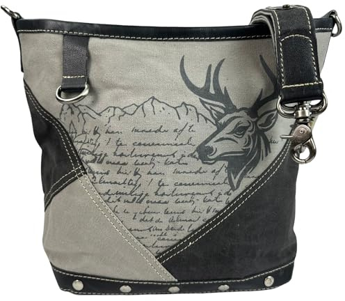 Domelo große Trachtentasche. Canvas Umhängetasche Trachten Mode | Tasche mit Trachtenmotiv bedruckt, Canvas/ Leder Oktoberfest Crossover Schultertasche, Trachten Vintage Stil Crossbody bag