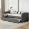 LUTUTU Tagesbett, Doppelbett, Doppelbett mit klappbaren und hochklappbaren Metallbeinen, ohne Matratze, schlicht und stilvoll, Leinen,90x200cm,Grau