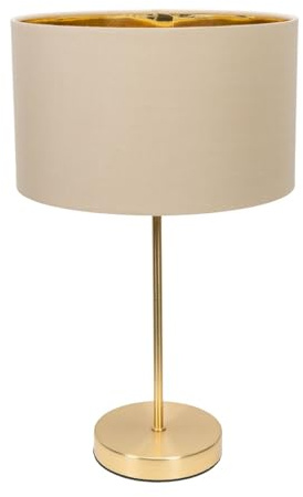 ValueLights | Charlie Gold Stem Table Lamp with Natural & Gold Inner Shade | Table Lamps, Home Décor & Improvement Essential