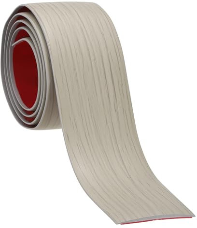 PATIKIL Tira de Transición de Suelo, 1m x 4cm Tira de Umbral Autoadhesivo PVC Perfil Plano de Vinilo Adhesivo para Borde Unir Huecos Puertas Alfombras Baldosas, Veta de Madera Caqui