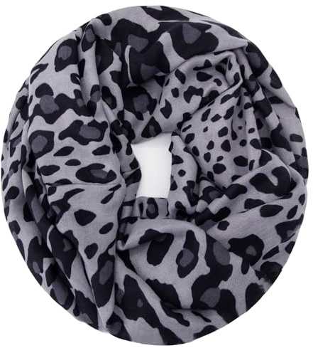 Glamexx24 Damen Schal Leo Muster Langschal Loop Schlauchschal Tuch XXL Loopschal Mädchen Animal Print Tuch