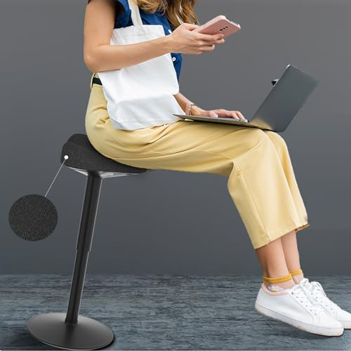 Alpstorm Ergonomischer Hocker - Bürohocker & Stehhocker mit 57-82cm Höhenverstellung - Wackelhocker mit Rutschfester- für Homeoffice, Büro und Wohnzimmer - Schwa,Dreieck