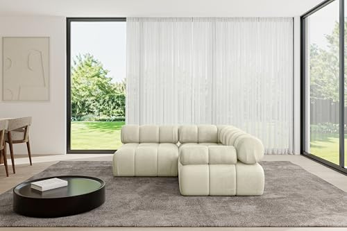 ALTDECOR Modulares Sofa Ecksofa in L-Form Corner modular Sofa Eckcouch Couch Wohnlandschaft Cauchsofa Polstersofa Mende-L1-190x190x70 cm Beige