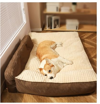 HOFUNTRE Hundekissen Flauschig ，Hundecouch Mit Hohem Rand，Bietet Ausreichend Platz for Aktivitäten Und Ruhe, Ist Vollständig Gefüllt Und Neigt Nicht Zum Zusammenfallen(Brown,52 * 38cm/20.5 * 15in)
