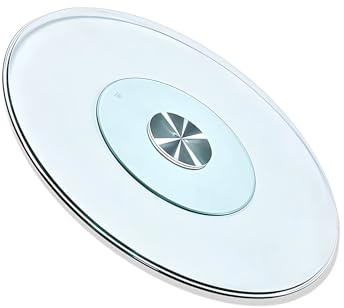 Plateau Tournant Rond en Verre Trempé, Assiette De Service Lazy Susan pour Table, Plateaux De Service Pivotant À 360° avec Silencieux Base(80cm/31in)