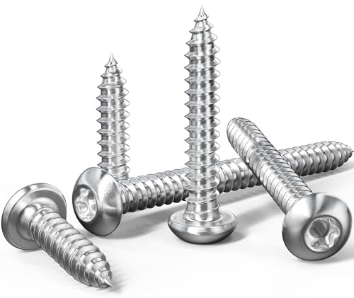 60 Stück Blechschrauben M5×50mm, YOOPIN Edelstahl Rundkopfschrauben | A2 V2A Edelstahl Schrauben Torx, Linsenkopfschrauben, Rundkopf Holzschrauben Torx, Tellerkopfschrauben für Holzteile