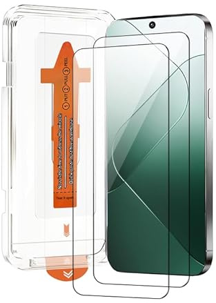chejuza Cristal templado para Xiaomi 14 [2 unidades], instalación rápida, cobertura completa, sin burbujas, dureza 9H vidrio, alta definición protección película protectora