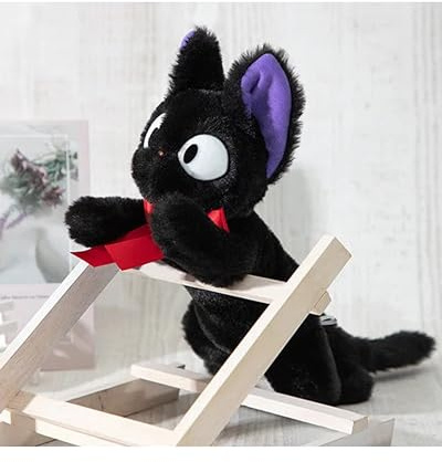 Close Up Kikis Kleiner Lieferservice Jiji Plüschfigur, Studio Ghibli – kuscheliger schwarzer Kater aus dem Anime – hochwertiges Stofftier für Kinder & Fans, Geschenkidee, Dekoration