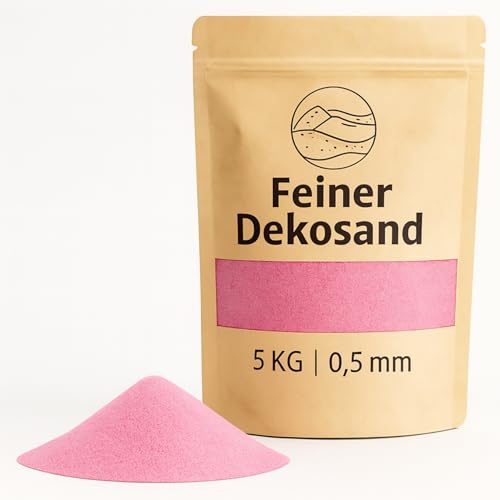 Deko-Sand pink 5 kg - Feine Dekosteine für Vasen, Gläser, Tischdeko & Floristik