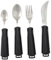 Behrend Besteck-Set Flex, biegsam, biegbares Besteck, Gummi-Griff, rutschfest, 4-teilig