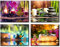 Piy Painting Wandbilder Entspannung Bilder und Kunstdrucke auf Leinwand wasserdichte Leinwandbild Ölgemälde Home Deko für SPA Yoga Zimmer Wohnzimmer Schlafimmer Küche Malerei 30x40 cm 4er Set