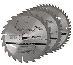 Silverline TCT Circular Saw Blades 24, 40, 48T 3pk 210x30 - 25/16mm Rings 690459