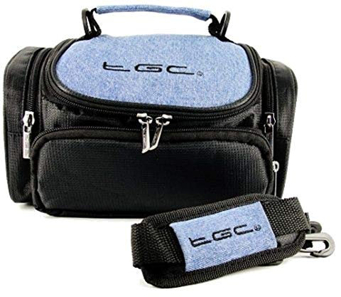 TGC ® Large Camera Case for Samsung NX3000, NX mini Plus Accessories (Dreamy Blue Denim & Jet Black)