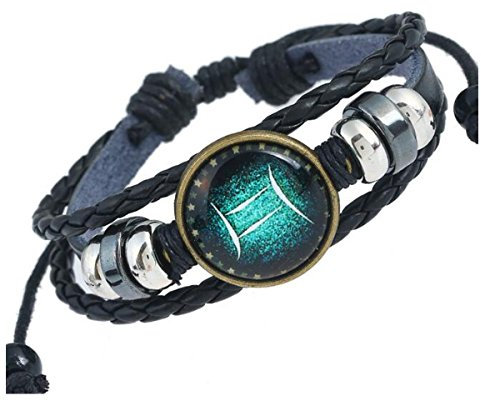 MeiPing Astrological Design 12 Unisex-Armband aus Leder des Sternbildes, One Size, Leder