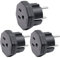 US/JP/CA - Enchufe Macho a EU/DE/FR/IT/ES - Enchufe Hembra (EE.UU/CA/JP Macho para Dispositivo electrónico Adaptador Hembra de 2 Pines (3 Piezas Negro)