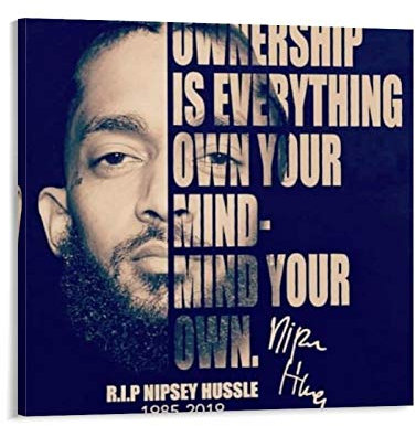 YZLI Hip-Hop, Rapper Nipsey Hussle 6 Poster, dekoratives Gemälde, Leinwand, Wandkunst, Wohnzimmer, Poster, Schlafzimmer, Malerei, 60 x 60 cm