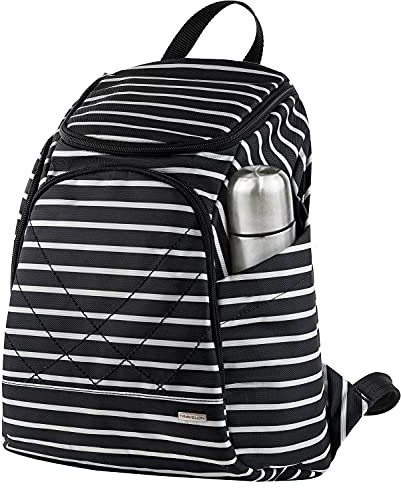 Travelon Anti-Diebstahl-Rucksack, Schwarz mit weißen Streifen, Einheitsgröße, Laptop