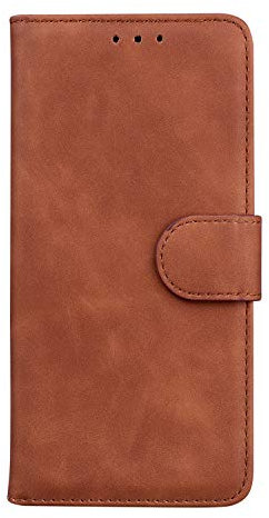 TIANCI Hülle für LG K50/LG Q60 - Ordentlich und Einfaches Hautfreundliches PU-Leder Brieftasche Schutzhülle, Flip Stoßfeste Handyhülle - Braun