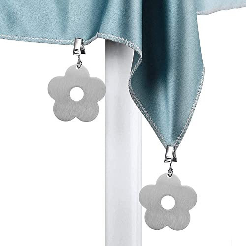 STCRERAG 8 Stück Flower Tischdeckenbeschwerer, Edelstahl Tischtuchklammer, Tischdecke Gewichte, Tischtuchklammern für Dicke Tischplatten, Verdickter 2.5 mm Clip, Ideal für Haus, Restaurant, Cafe