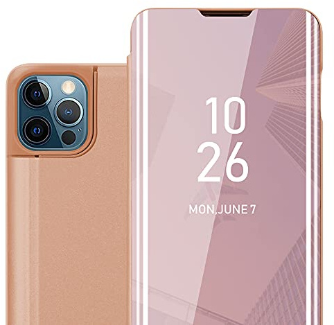 Cadorabo Hülle kompatibel mit Apple iPhone 13 Schutzhülle TPU Silikon Case 360 View Spiegel, Slim Kratzfest Weiche Gummi mit Rundumschutz Cover Hülle für iPhone 13 in Pink