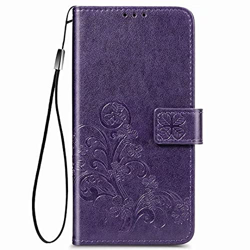 FTRONGRT Case for ZTE Axon 30 5G, Wallet Flip Cover with Mobile Phone Holder and Card Slot, Magnetic PU Leather Wallet Case for ZTE Axon 30 5G-Purple