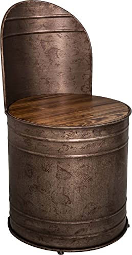 Antic Line Créations Fauteuil bidon Assise en Bois