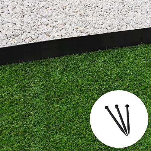 Bordure de Jardin Droite Noire - 7,8 cm x 5 mètres avec 25 piquets d'ancrage