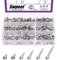 Swpeet Lot de 230 vis auto-foreuses en acier inoxydable 410 #10 à tête hexagonale auto-foreuse pour tôle, vis autotaraudeuses antirouille pour métal (#10, argent)